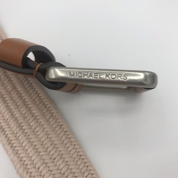 Michael Kors Roller Buckle Belt Cotton Blend Beige Large & Extra Large - Picture 4 of 7